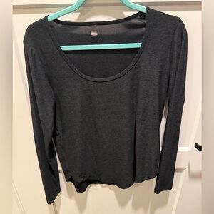 Beyond Yoga Black Long Sleeve Scoop Neck Top Made in USA Size M